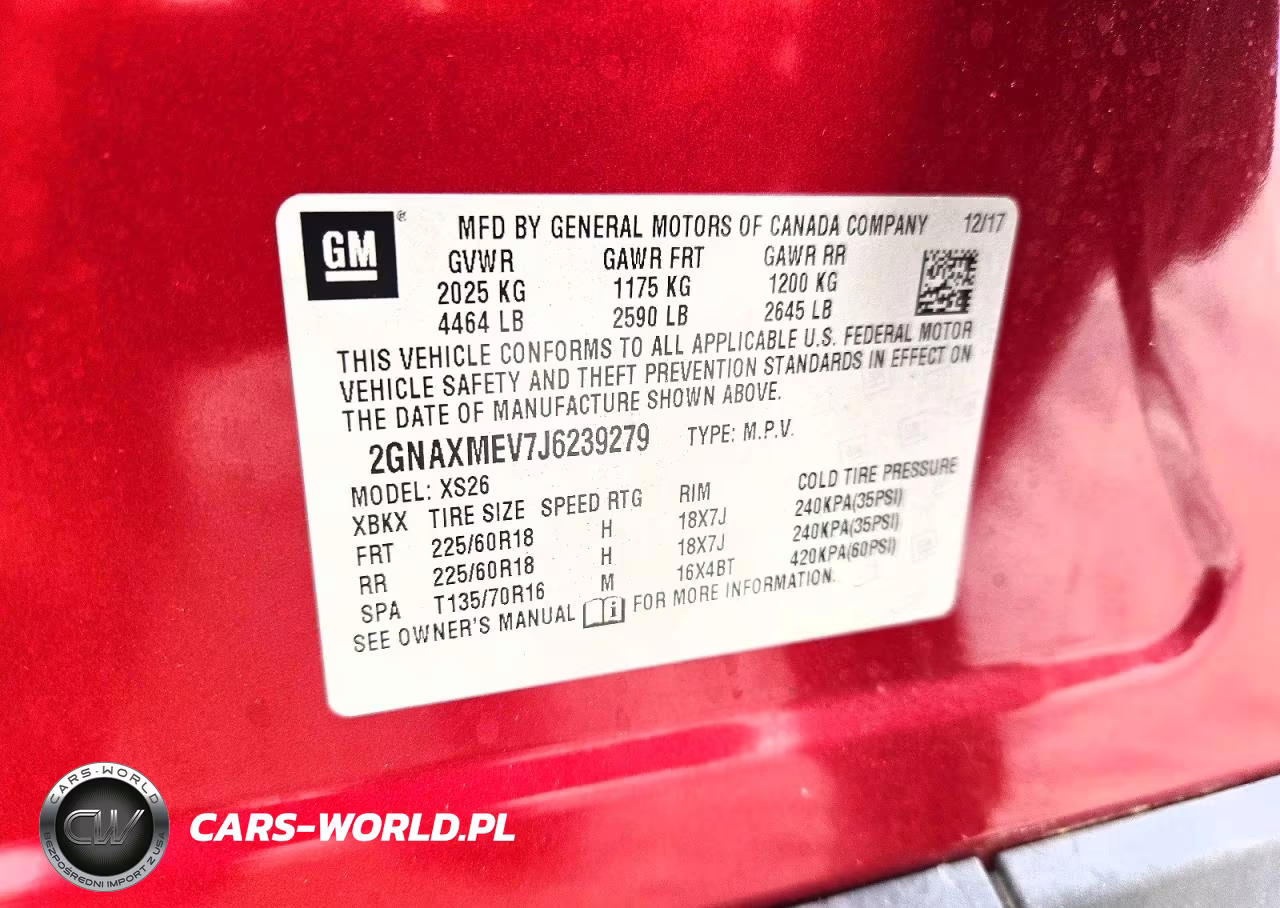 2018 Chevrolet Equinix Premier VIN:2GNAXMEV7J6239279 - 13