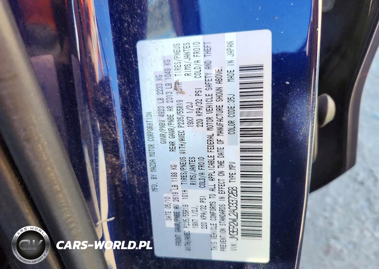 2010 Mazda Cx-7 VIN:JM3ER2WL2A0337268 - 12