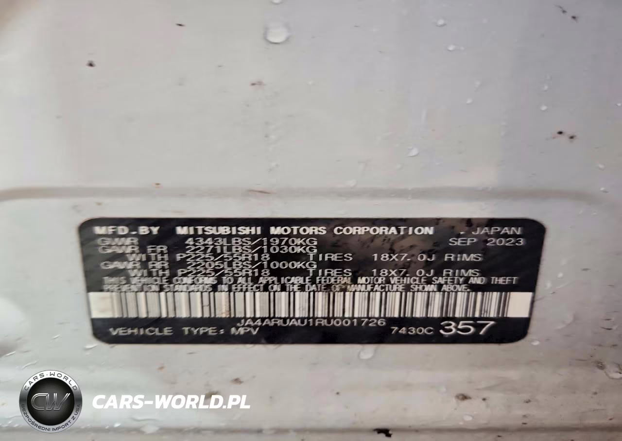 2024 Mitsubishi Outlander Sport S-Se VIN:JA4ARUAU1RU001726 - 13