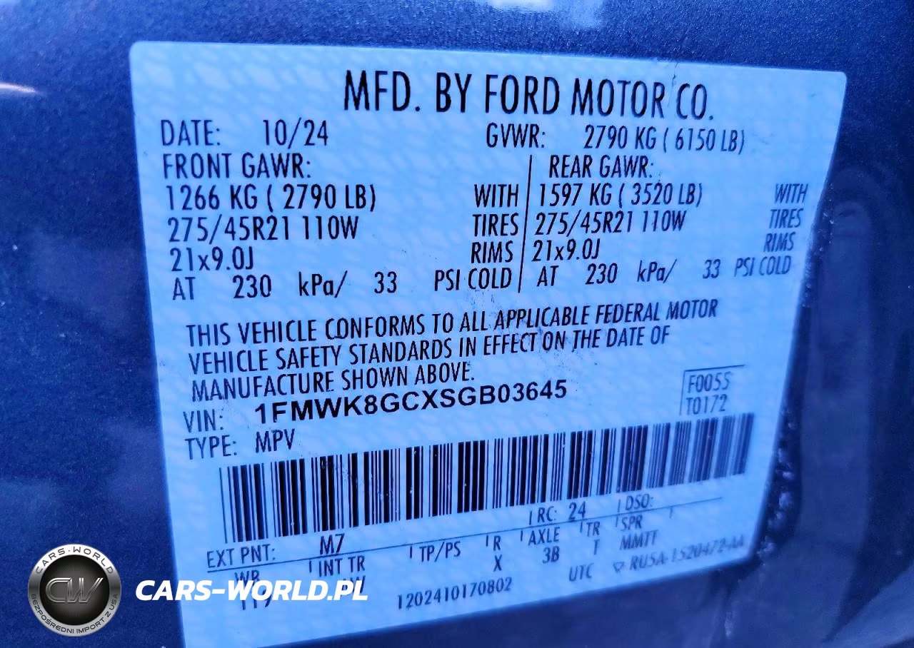2025 Ford Explorer St VIN:1FMWK8GCXSGB03645 - 13