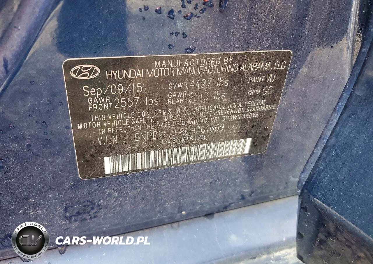 2016 Hyundai Sonata Se VIN:5NPE24AF8GH301669 - 12