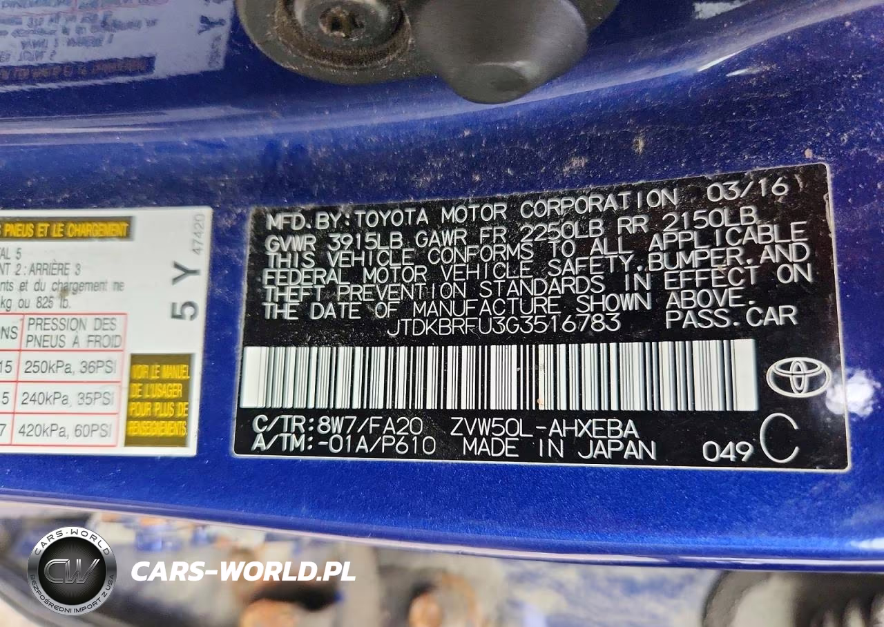 2016 Toyota Prius Two VIN:JTDKBRFU3G3516783 - 13