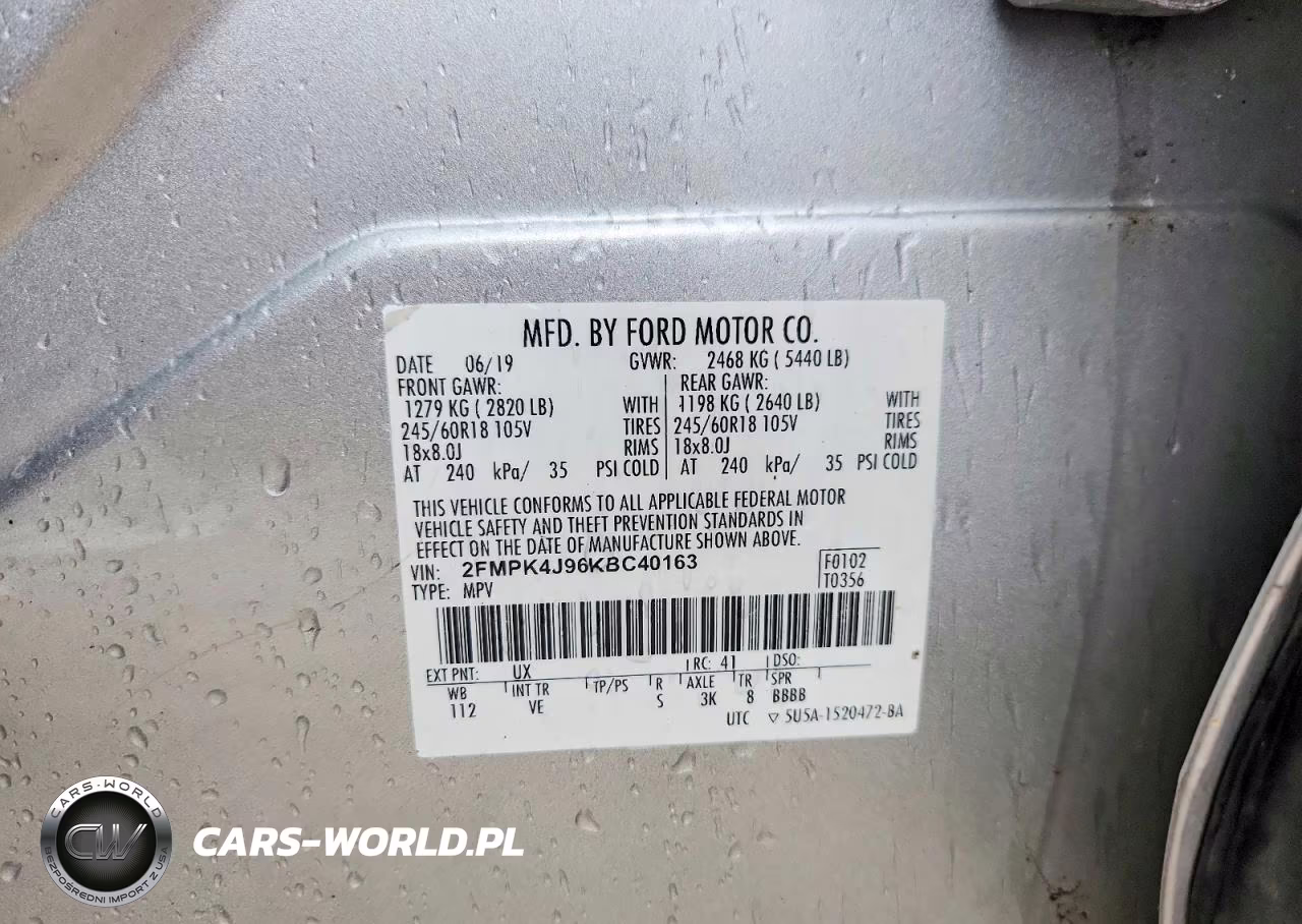 2019 Ford Edge Sel VIN:2FMPK4J96KBC40163 - 12