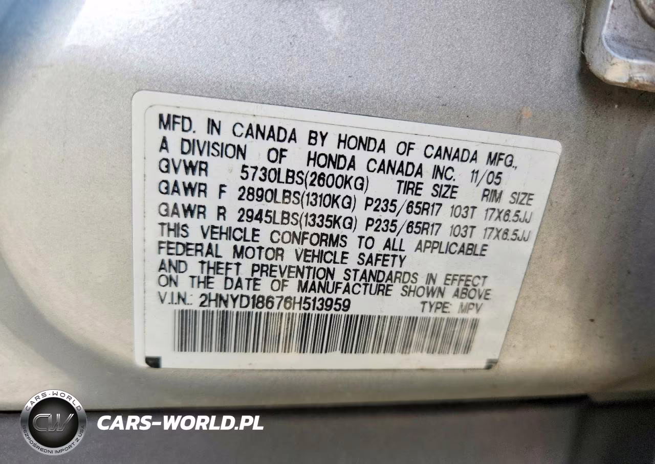 2006 Acura Mdx Touring VIN:2HNYD18676H513959 - 13