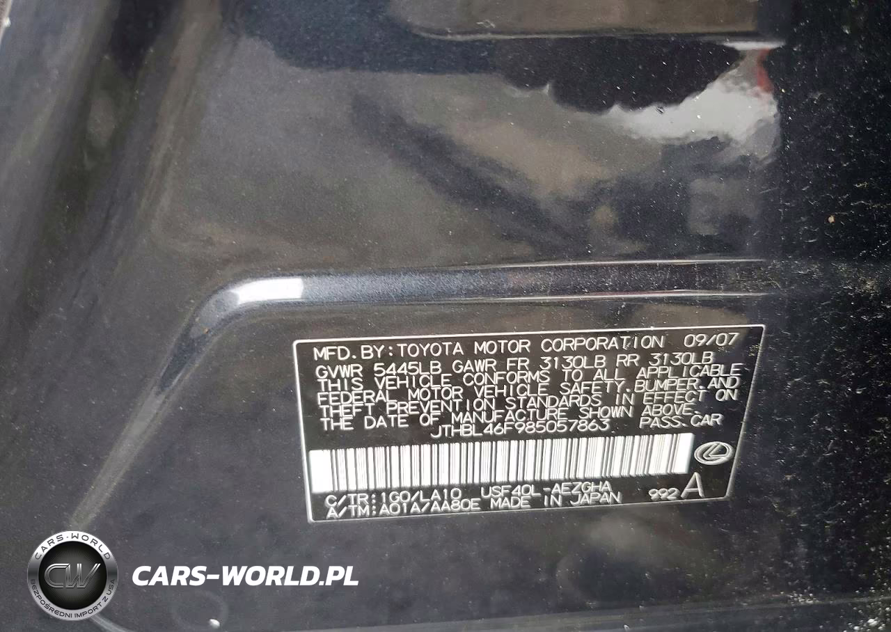 2008 Lexus Ls 460 VIN:JTHBL46F985057863 - 13