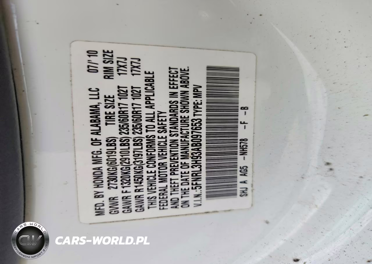 2010 Honda Odyssey Touring VIN:5FNRL3H93AB097653 - 13