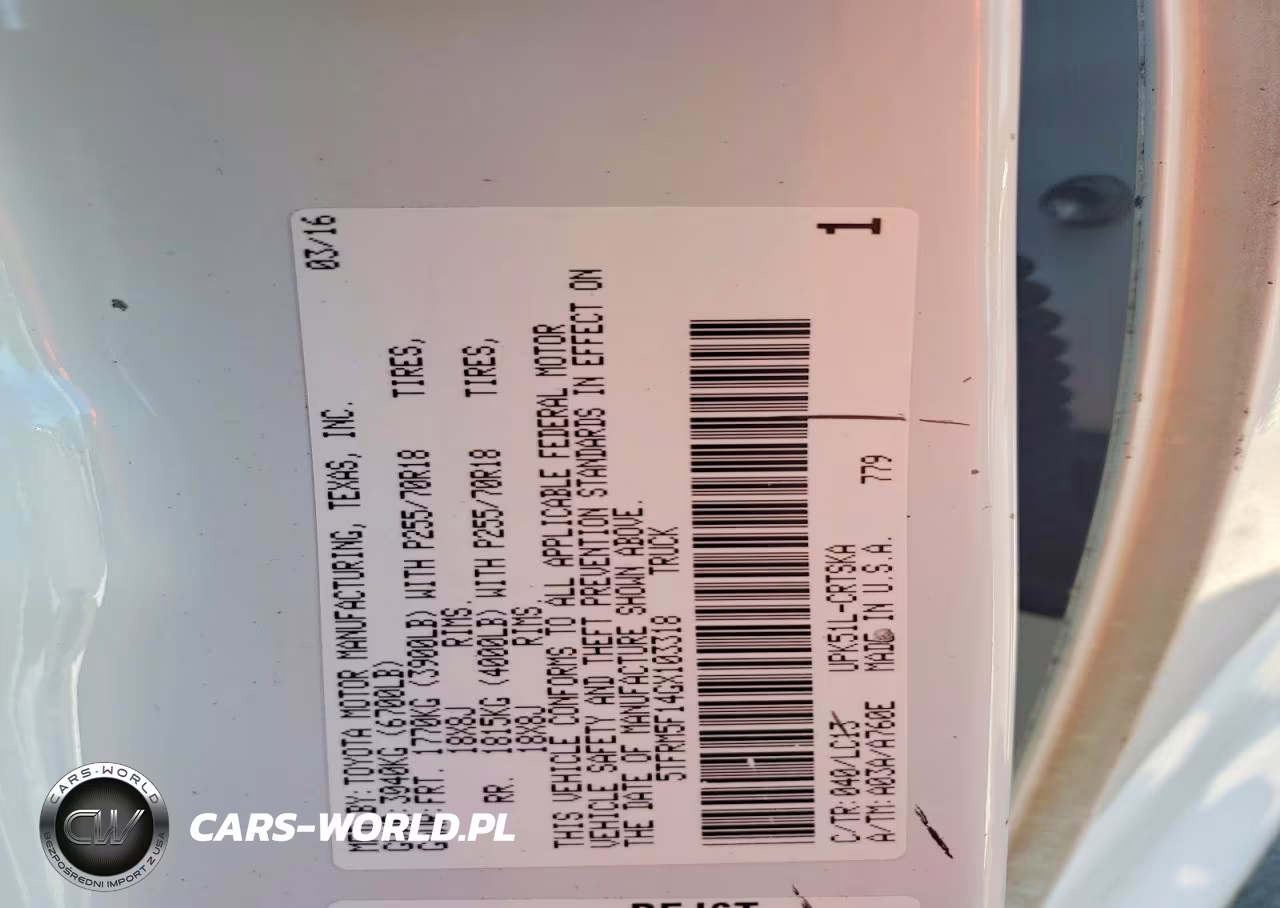 2016 Toyota Tundra Sr VIN:5TFRM5F14GX103318 - 12