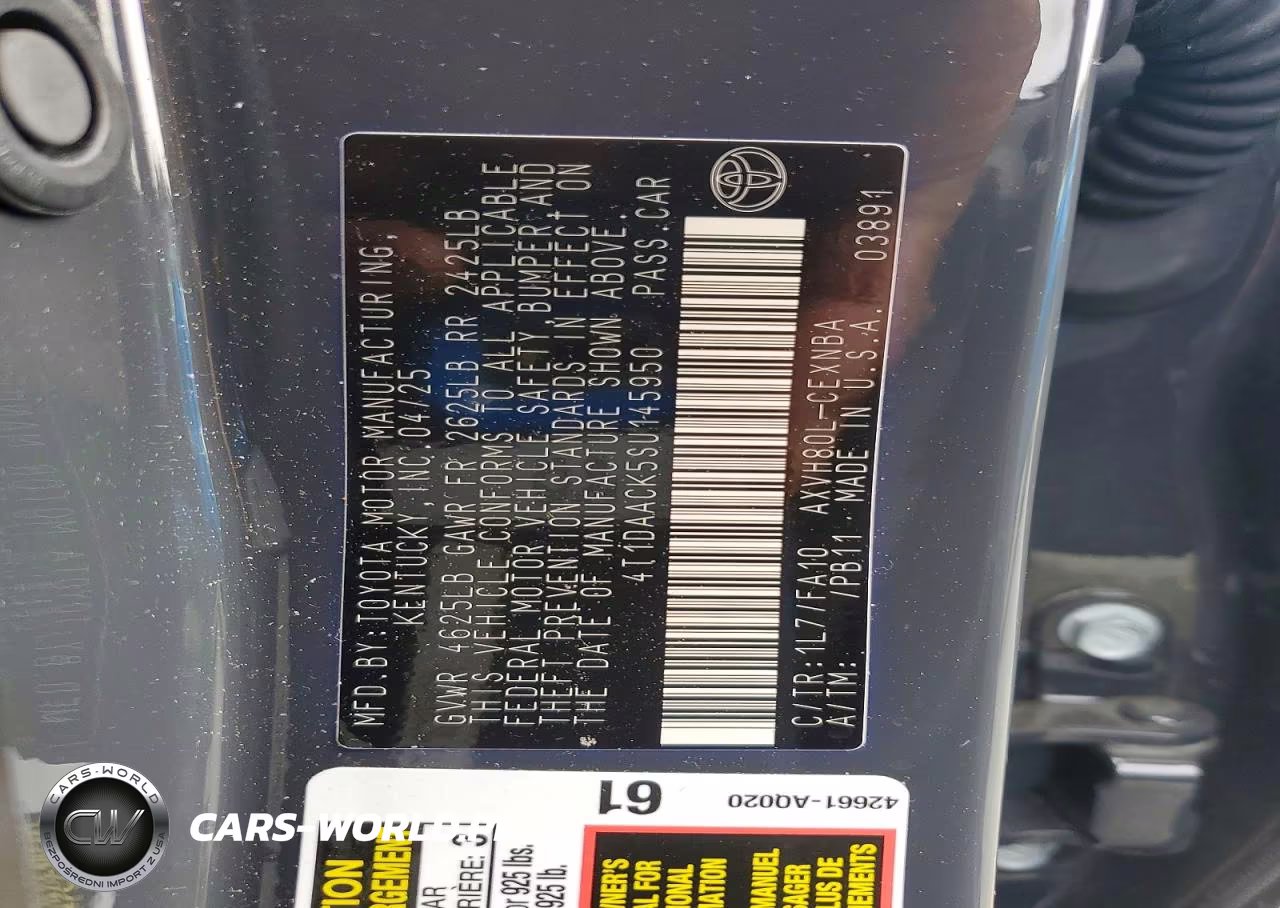 2025 Toyota Camry Le VIN:4T1DAACK5SU145950 - 13
