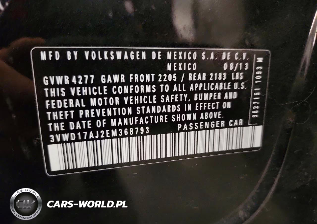 2014 Volkswagen Jetta Se VIN:3VWD17AJ2EM368793 - 12