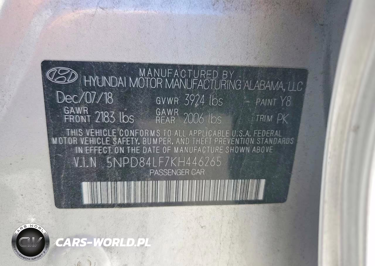 2019 Hyundai Elantra Value Edition VIN:5NPD84LF7KH446265 - 12