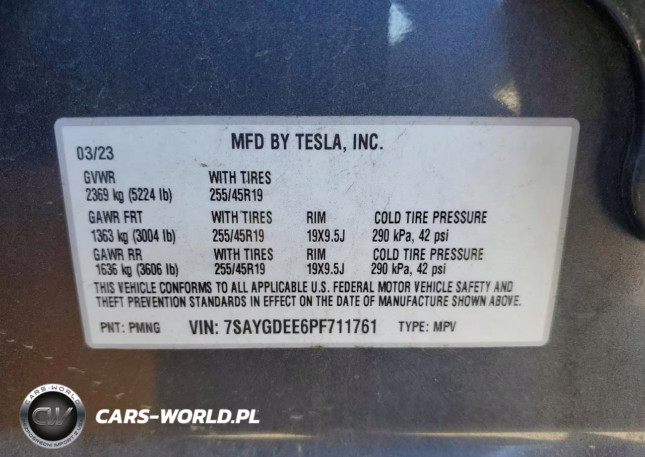 2023 Tesla Model Y VIN:7SAYGDEE6PF711761 - 12