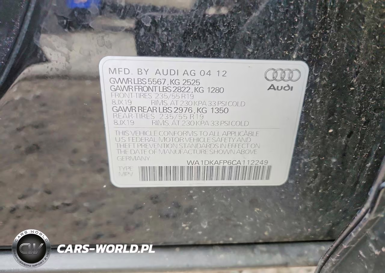 2012 Audi Q5 Premium Plus VIN:WA1DKAFP6CA112249 - 13