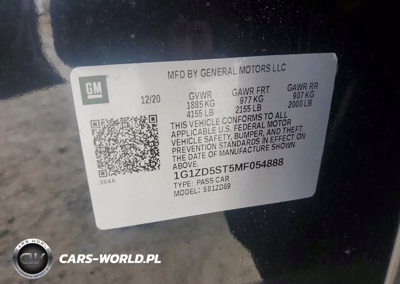 2021 Chevrolet Malibu Lt VIN:1G1ZD5ST5MF054888 - 12