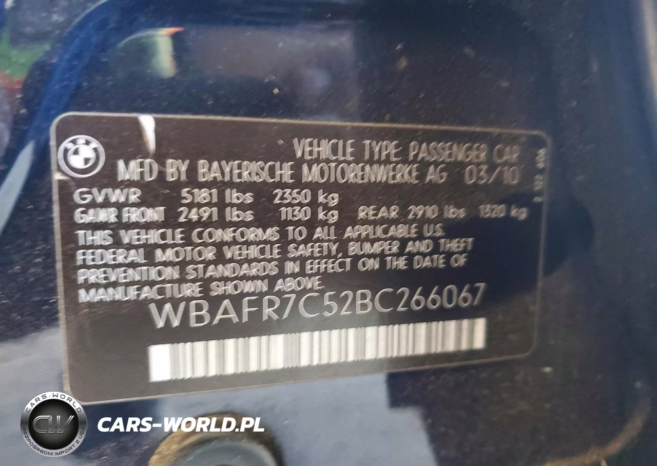 2011 BMW 535 I VIN:WBAFR7C52BC266067 - 12