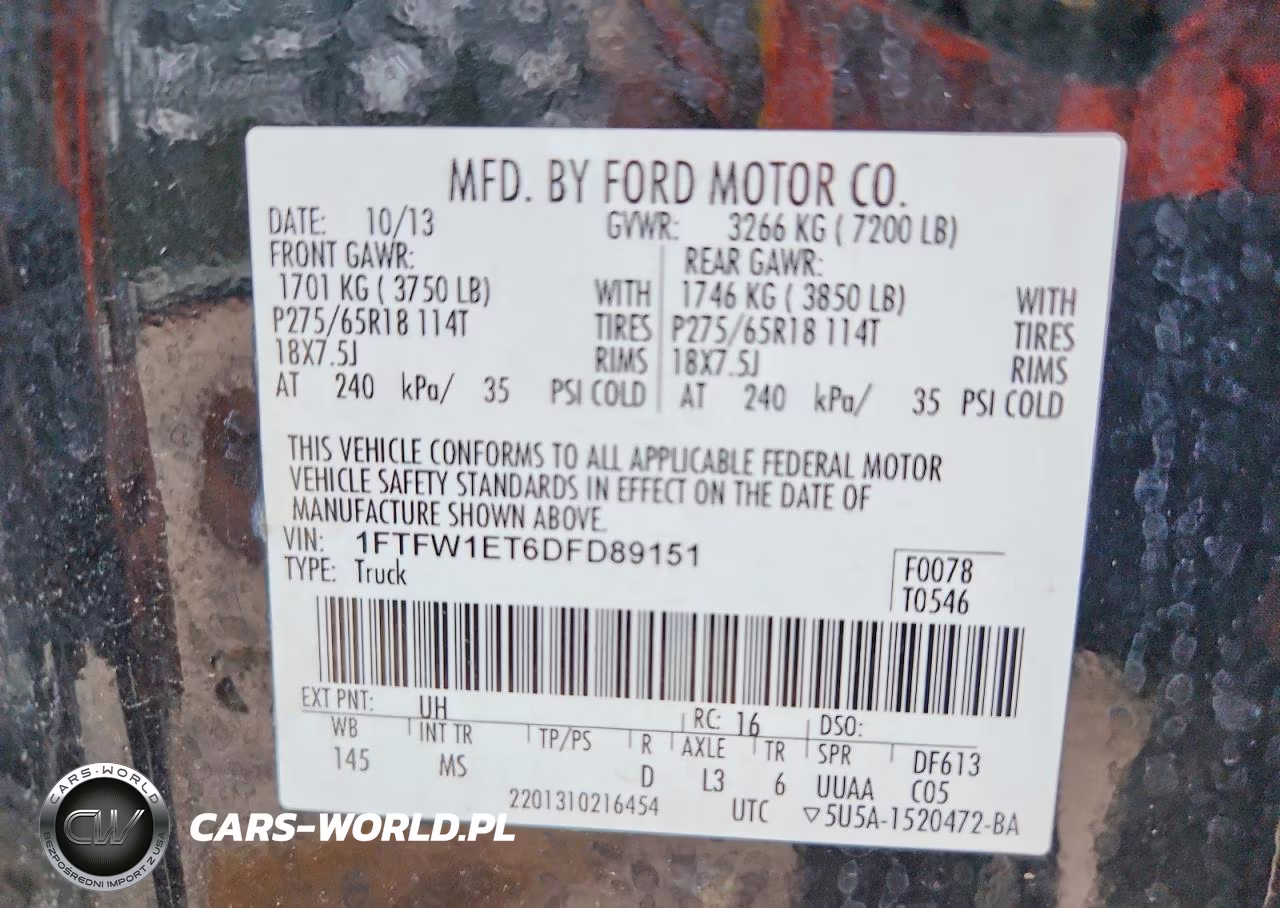 2013 Ford F150 Supercrew VIN:1FTFW1ET6DFD89151 - 12