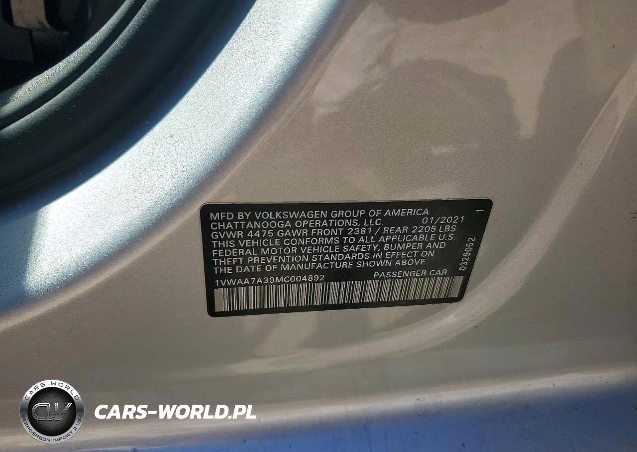2021 Volkswagen Passat S VIN:1VWAA7A39MC004892 - 12