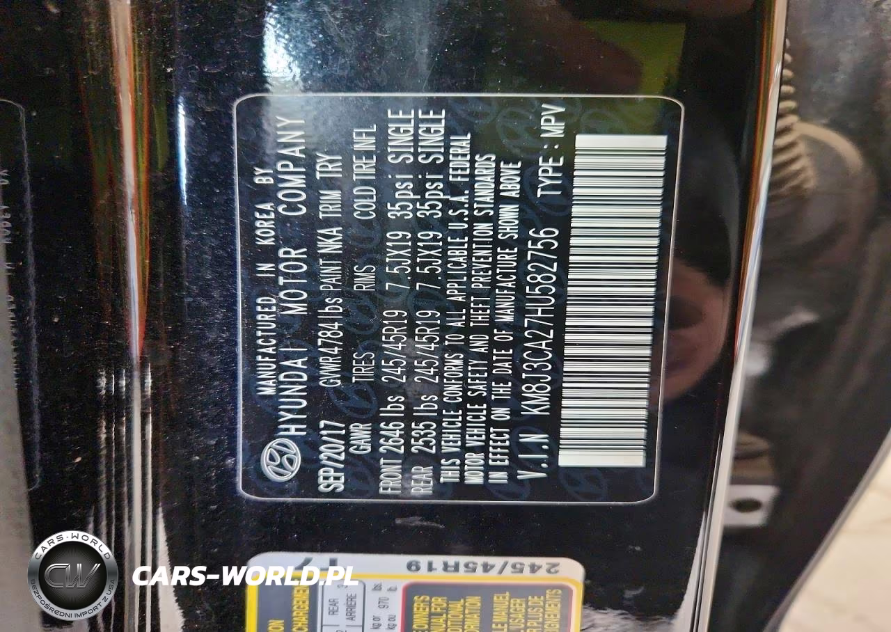 2017 Hyundai Tucson Limited VIN:KM8J3CA27HU582756 - 13