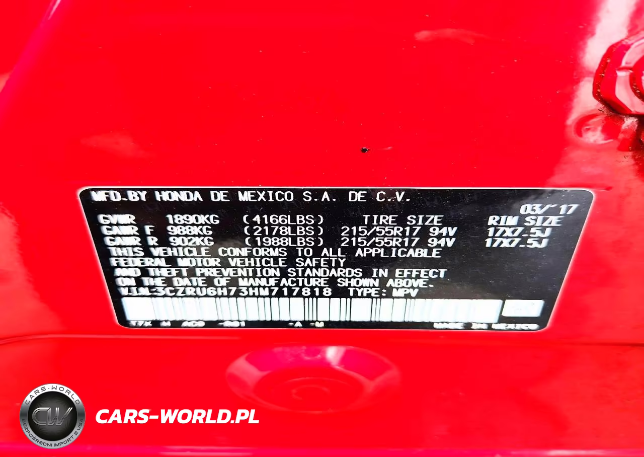 2017 Honda Hr-V Exl VIN:3CZRU6H73HM717818 - 13
