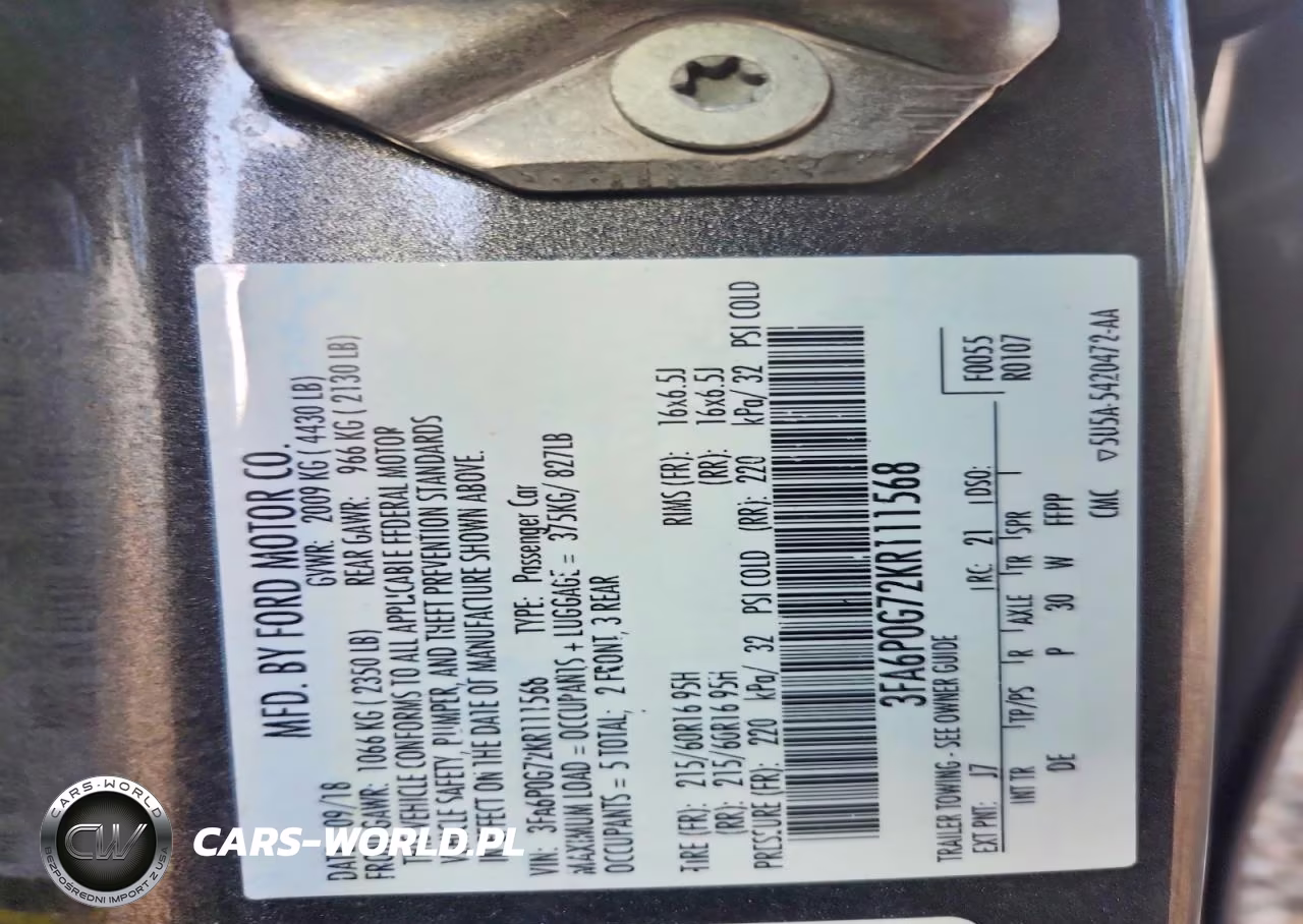 2019 Ford Fusion S VIN:3FA6P0G72KR111568 - 12