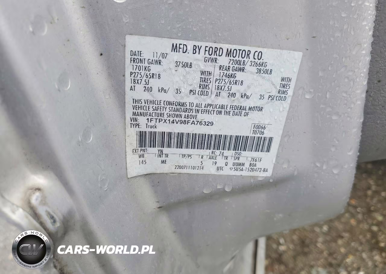 2008 Ford F150 VIN:1FTPX14V98FA76329 - 12