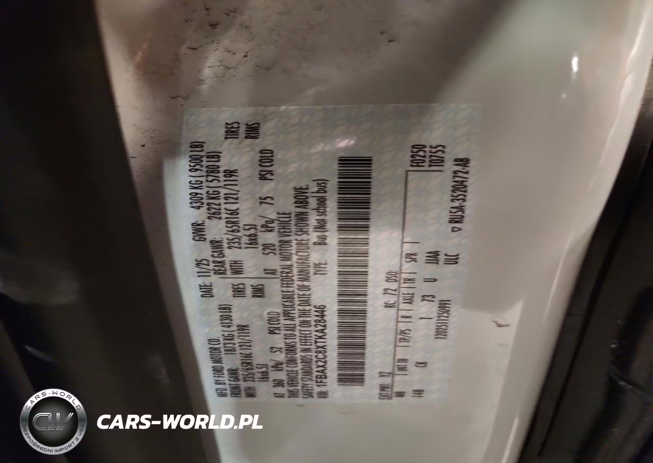 2026 Ford Transit T-350 VIN:1FBAX2C8XTKA28446 - 14