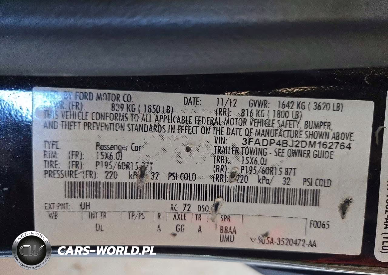 2013 Ford Fiesta Se VIN:3FADP4BJ2DM162764 - 12