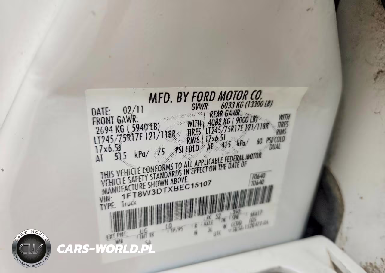 2011 Ford F350 Super Duty VIN:1FT8W3DTXBEC15107 - 12