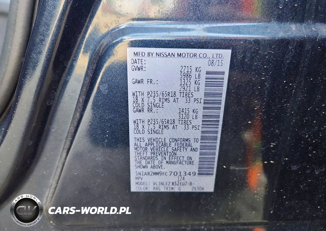 2015 Nissan Pathfinder Sv VIN:5N1AR2MM9FC701349 - 14