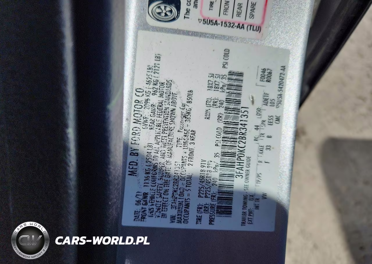 2011 Ford Fusion Sport VIN:3FAHP0KC2BR341351 - 12