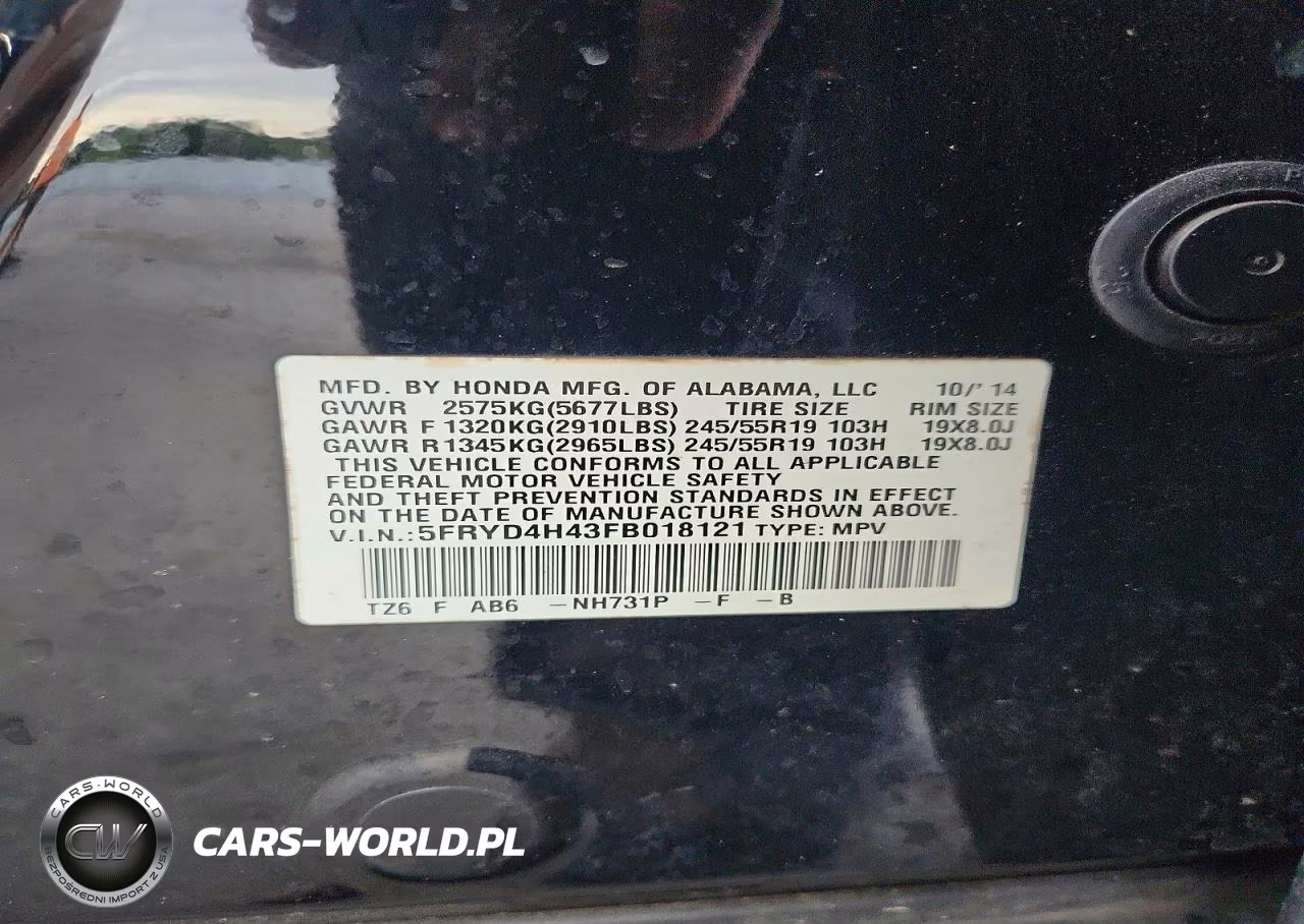 2015 Acura Mdx Technology VIN:5FRYD4H43FB018121 - 14