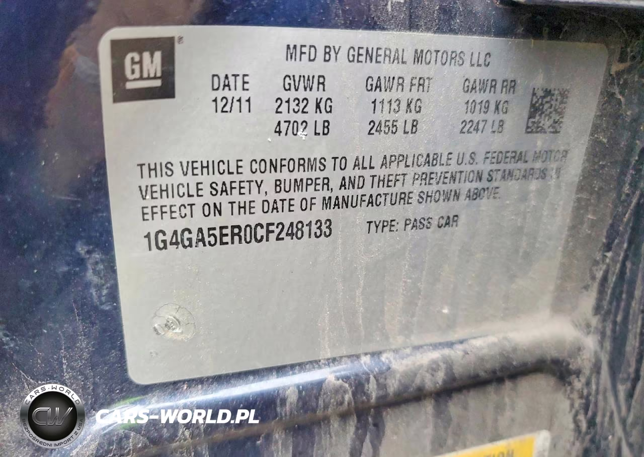 2012 Buick Lacrosse VIN:1G4GA5ER0CF248133 - 12