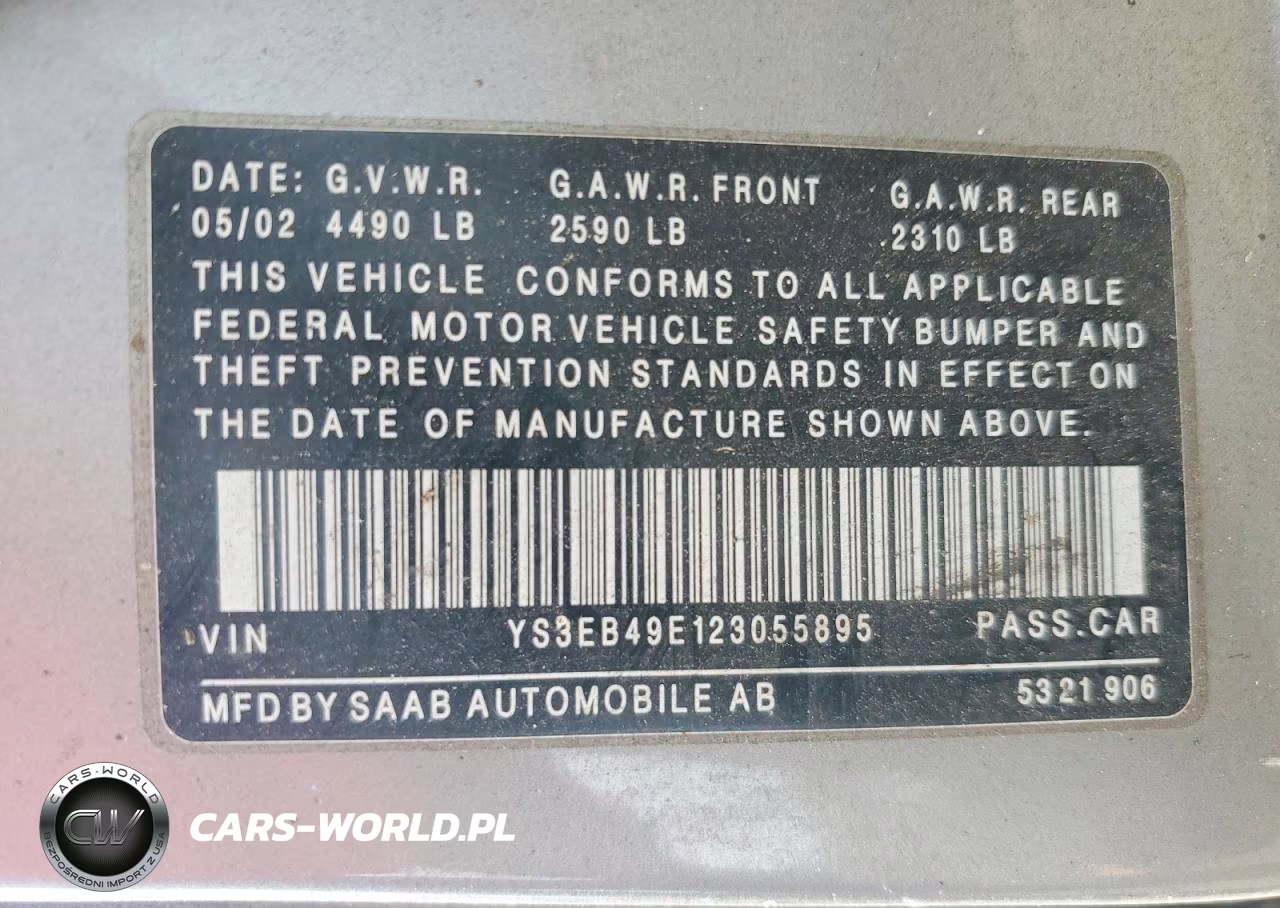 2002 Saab 9-5 Linear VIN:YS3EB49E123055895 - 12