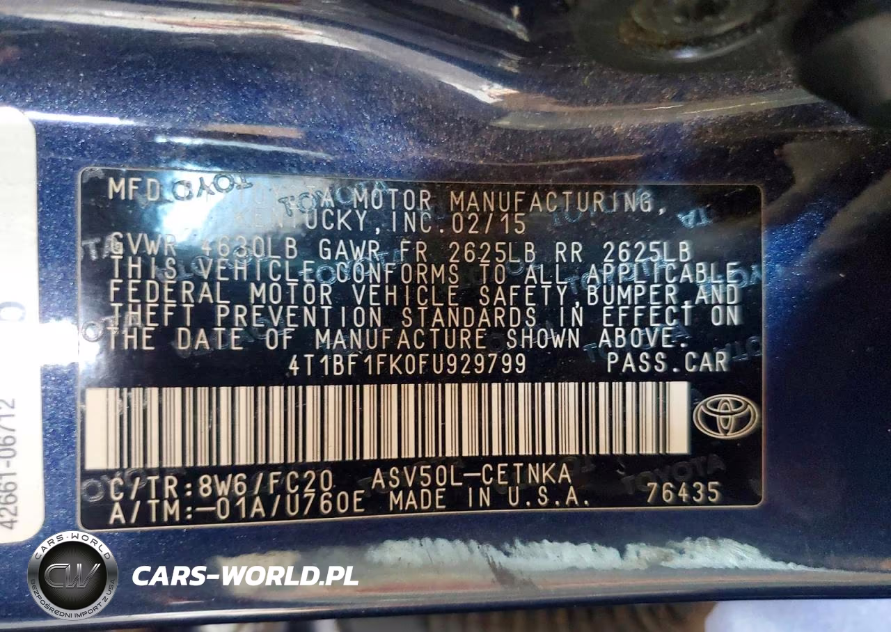 2015 Toyota Camry Le VIN:4T1BF1FK0FU929799 - 13