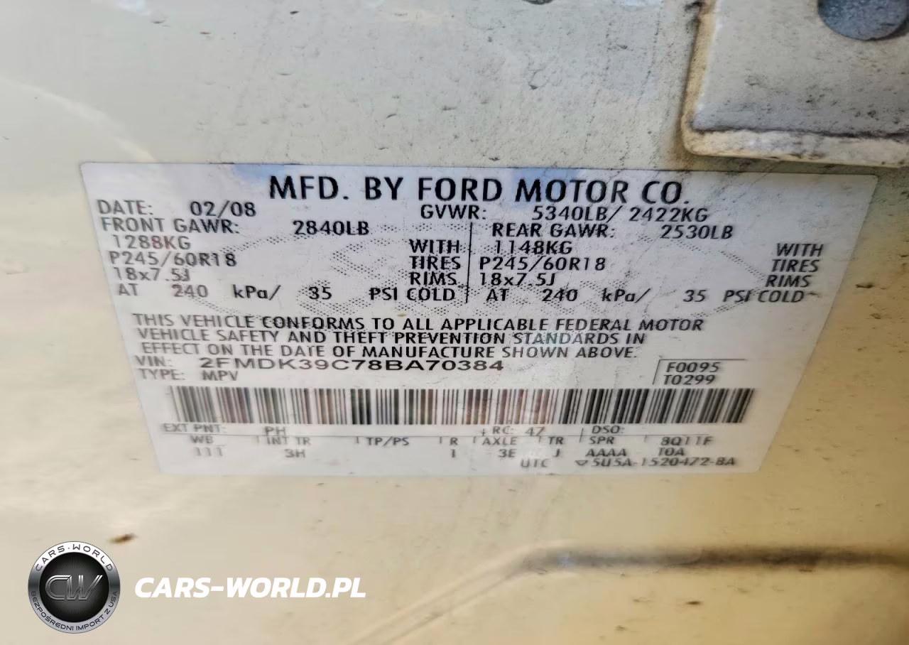 2008 Ford Edge Limited VIN:2FMDK39C78BA70384 - 13