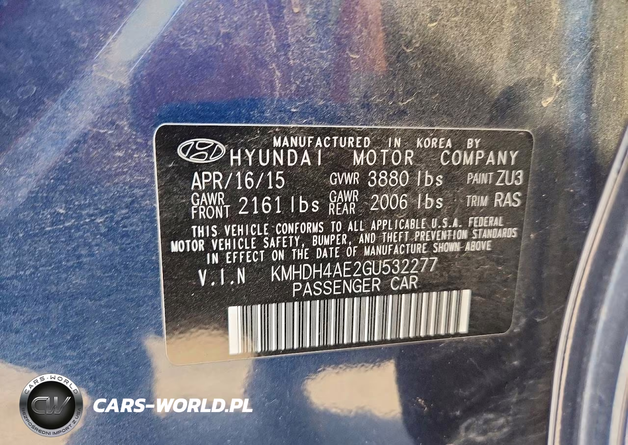 2016 Hyundai Elantra Se VIN:KMHDH4AE2GU532277 - 12