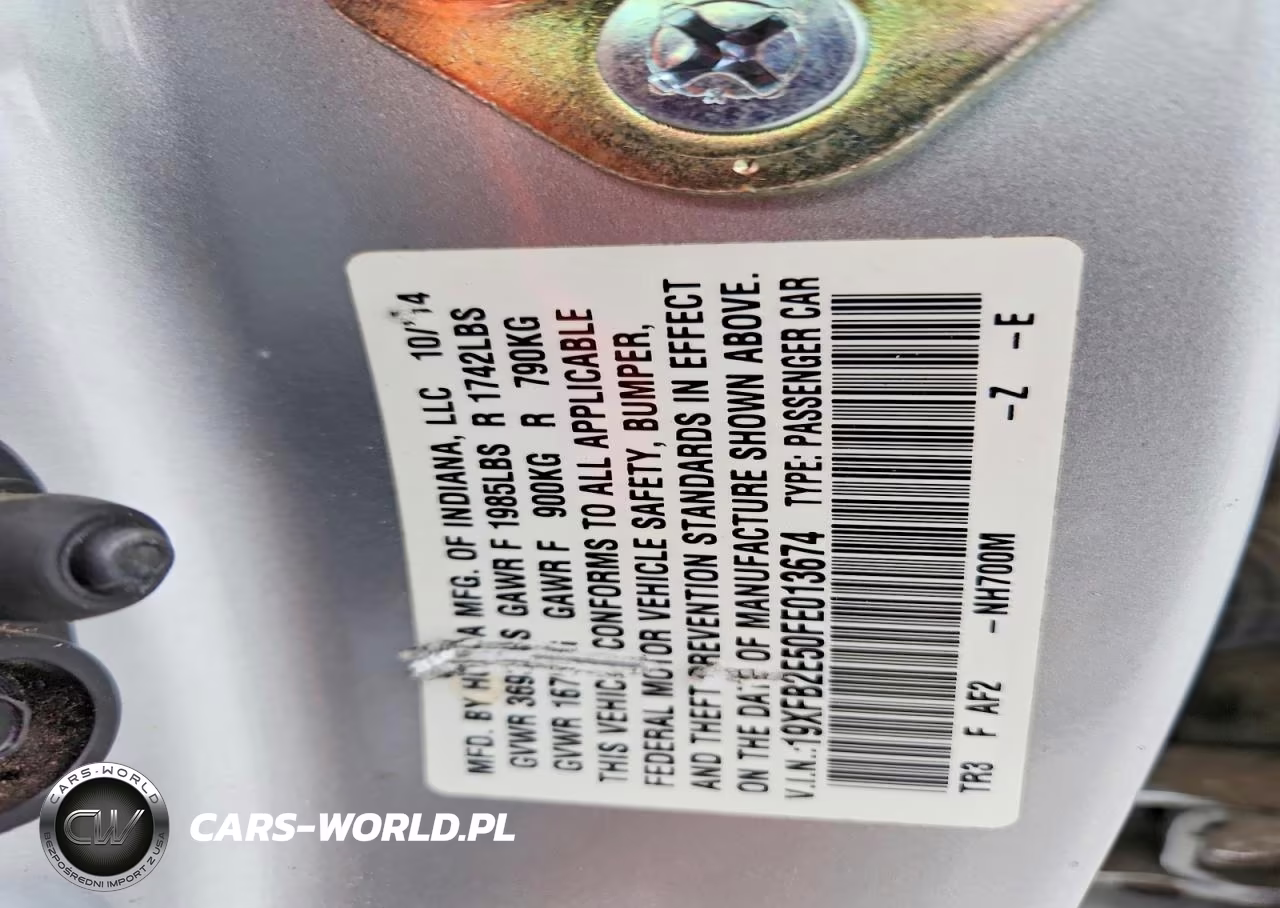 2015 Honda Civic Lx VIN:19XFB2E50FE013674 - 12