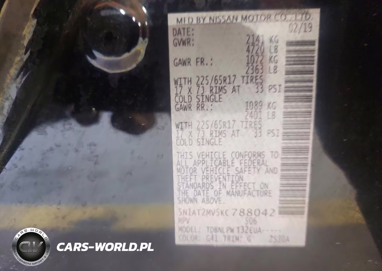 2019 Nissan Rogue S VIN:5N1AT2MV5KC788042 - 13
