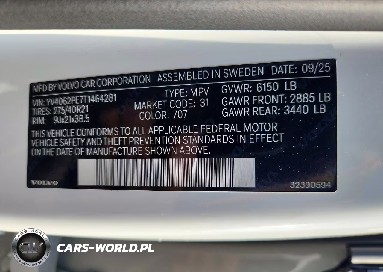 2026 Volvo Xc90 Plus VIN:YV4062PE7T1464281 - 13