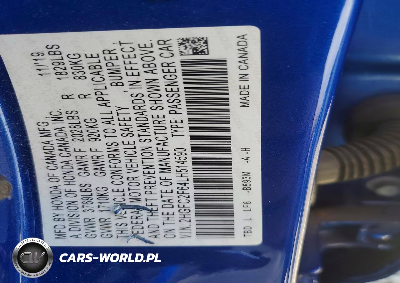 2020 Honda Civic Lx VIN:2HGFC2F64LH514590 - 12