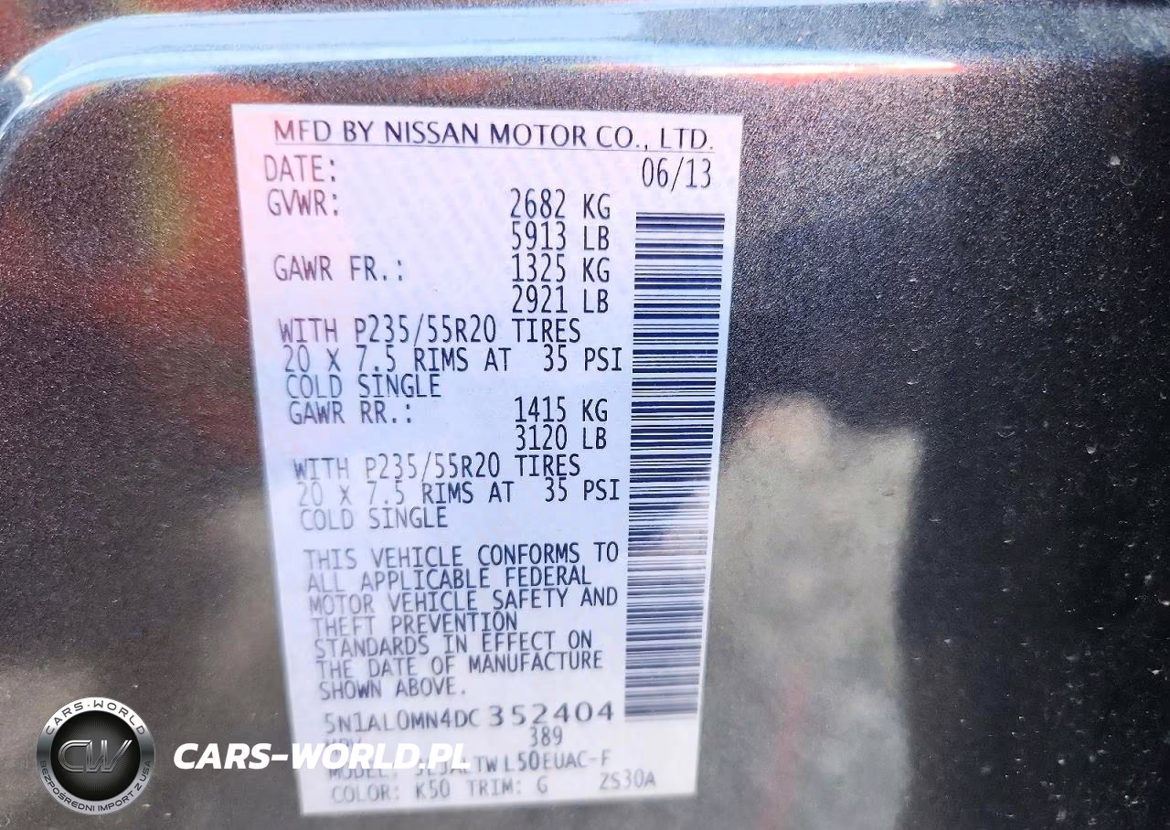 2013 Infiniti Jx35 Base VIN:5N1AL0MN4DC352404 - 13