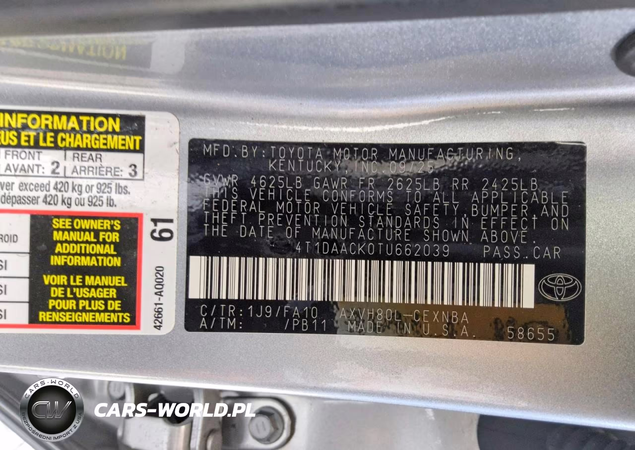 2026 Toyota Camry Le VIN:4T1DAACK0TU662039 - 12