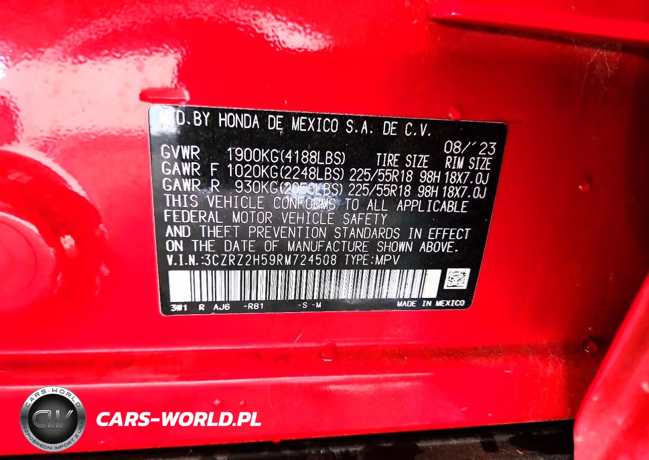 2024 Honda Hr-V Sport VIN:3CZRZ2H59RM724508 - 13