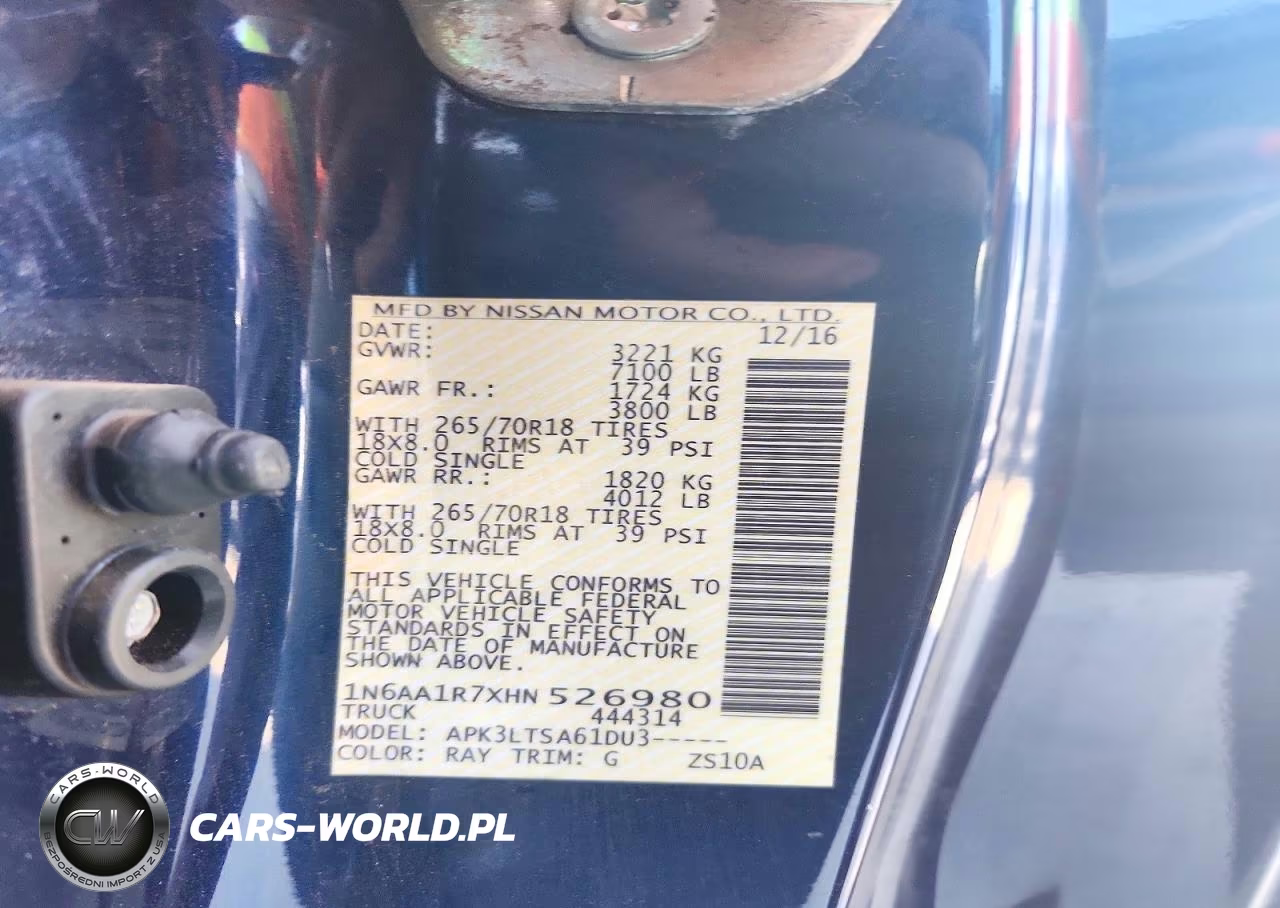 2017 Nissan Titan Sv VIN:1N6AA1R7XHN526980 - 12