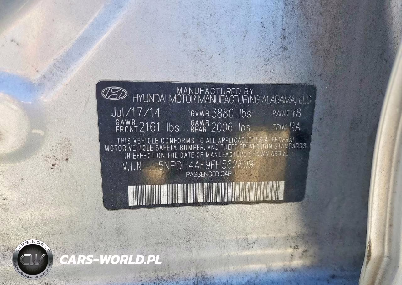 2015 Hyundai Elantra Se VIN:5NPDH4AE9FH562809 - 12