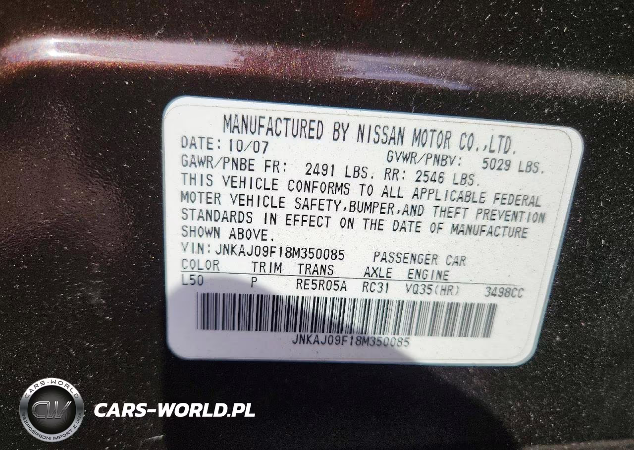 2008 Infiniti Ex35 Base VIN:JNKAJ09F18M350085 - 13