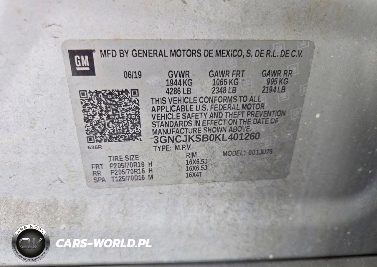 2019 Chevrolet Trax Ls VIN:3GNCJKSB0KL401260 - 13