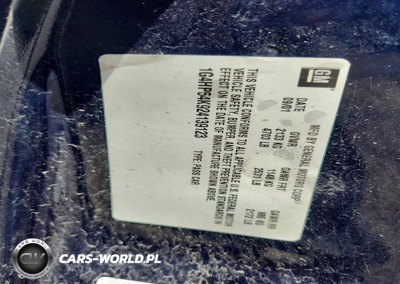 2002 Buick Lesabre Custom VIN:1G4HP54K924139123 - 12