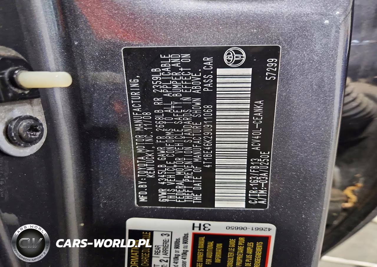 2009 Toyota Camry VIN:4T1BE46K29U911068 - 12
