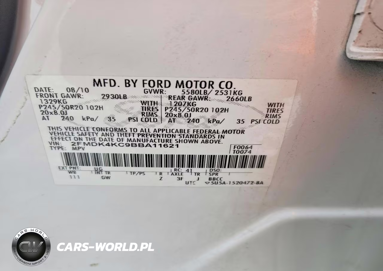 2011 Ford Edge Limited VIN:2FMDK4KC9BBA11621 - 12