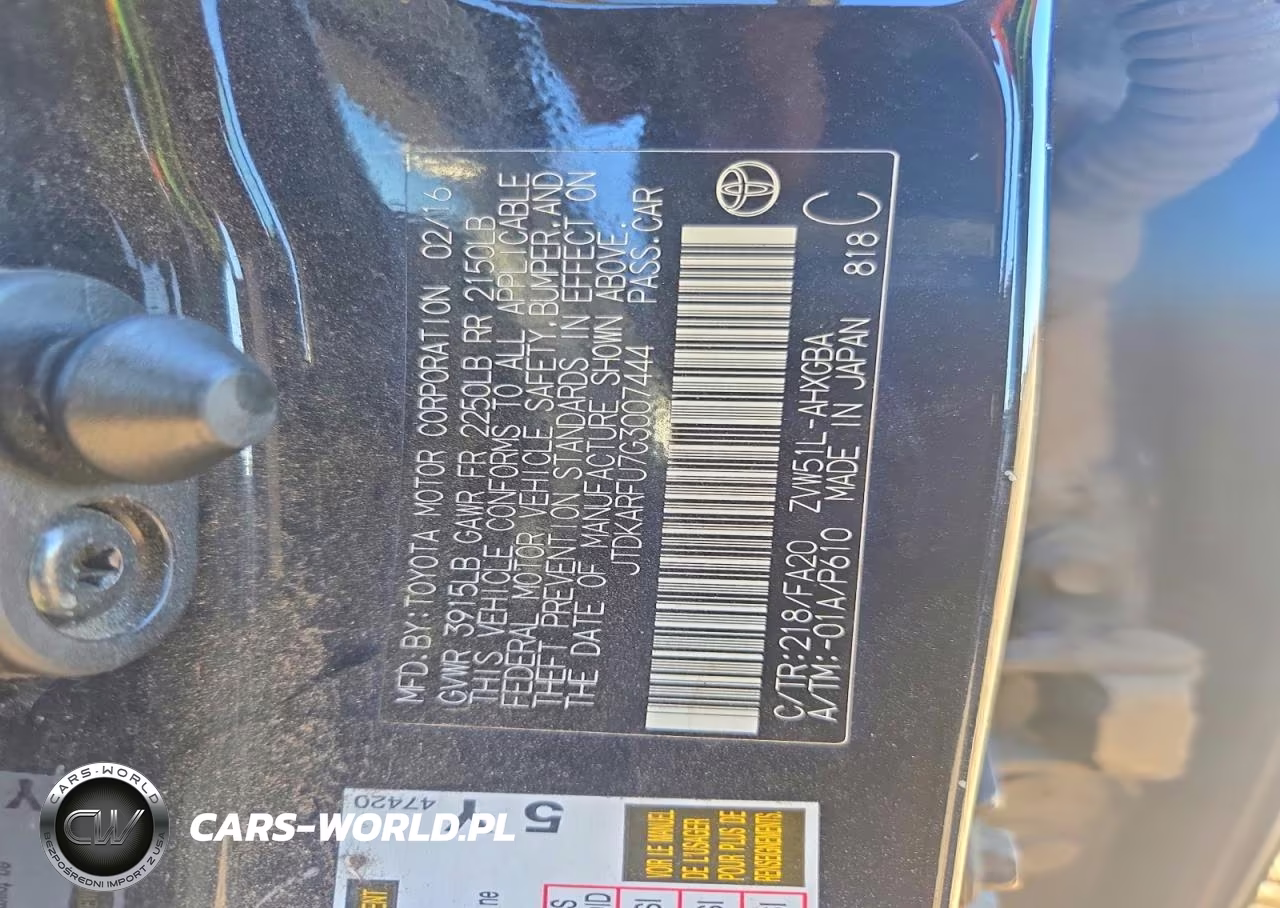 2016 Toyota Prius Three VIN:JTDKARFU7G3007444 - 12